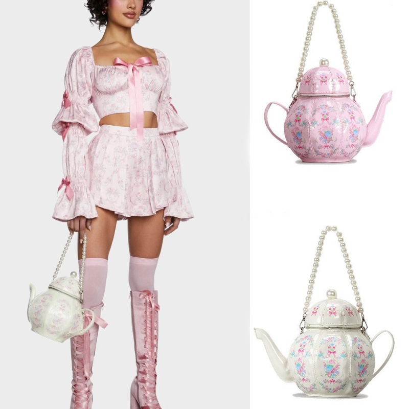 Luxury Bags On Sale - Parelketting Theepot Crossbody Tas voor Dames