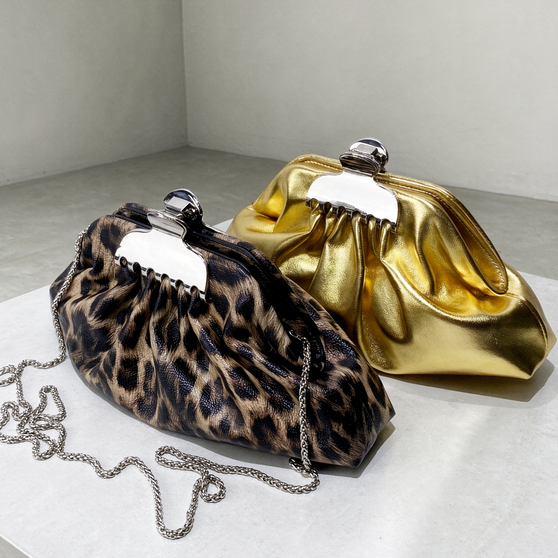 Luxury Bags On Sale - Clutch met luipaardprint voor dames, luxe